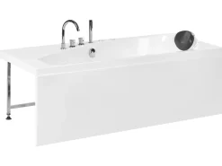 Hjørne-boblebad med LED CAURA Højrevendt 175 x 80 cm Hvid