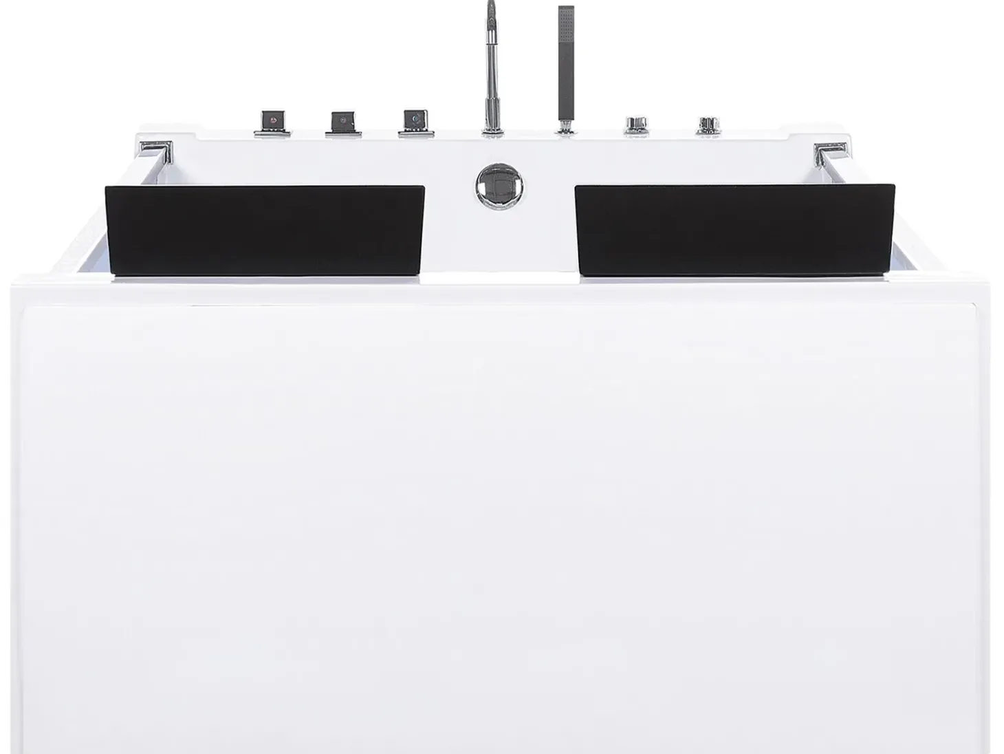 Hjørne-boblebad med LED CURACAO 180 x 120 cm Hvid