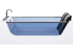 Hjørne-boblebad med LED CURACAO 180 x 120 cm Hvid