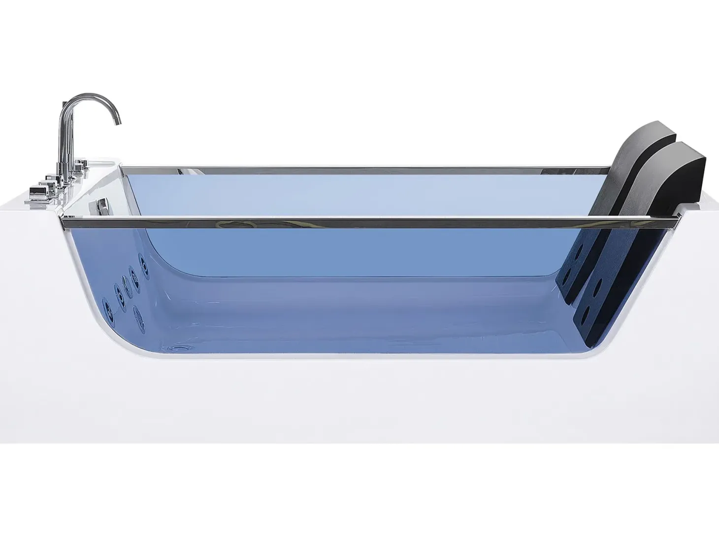 Hjørne-boblebad med LED CURACAO 180 x 120 cm Hvid