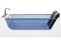 Hjørne-boblebad med LED CURACAO 180 x 120 cm Hvid