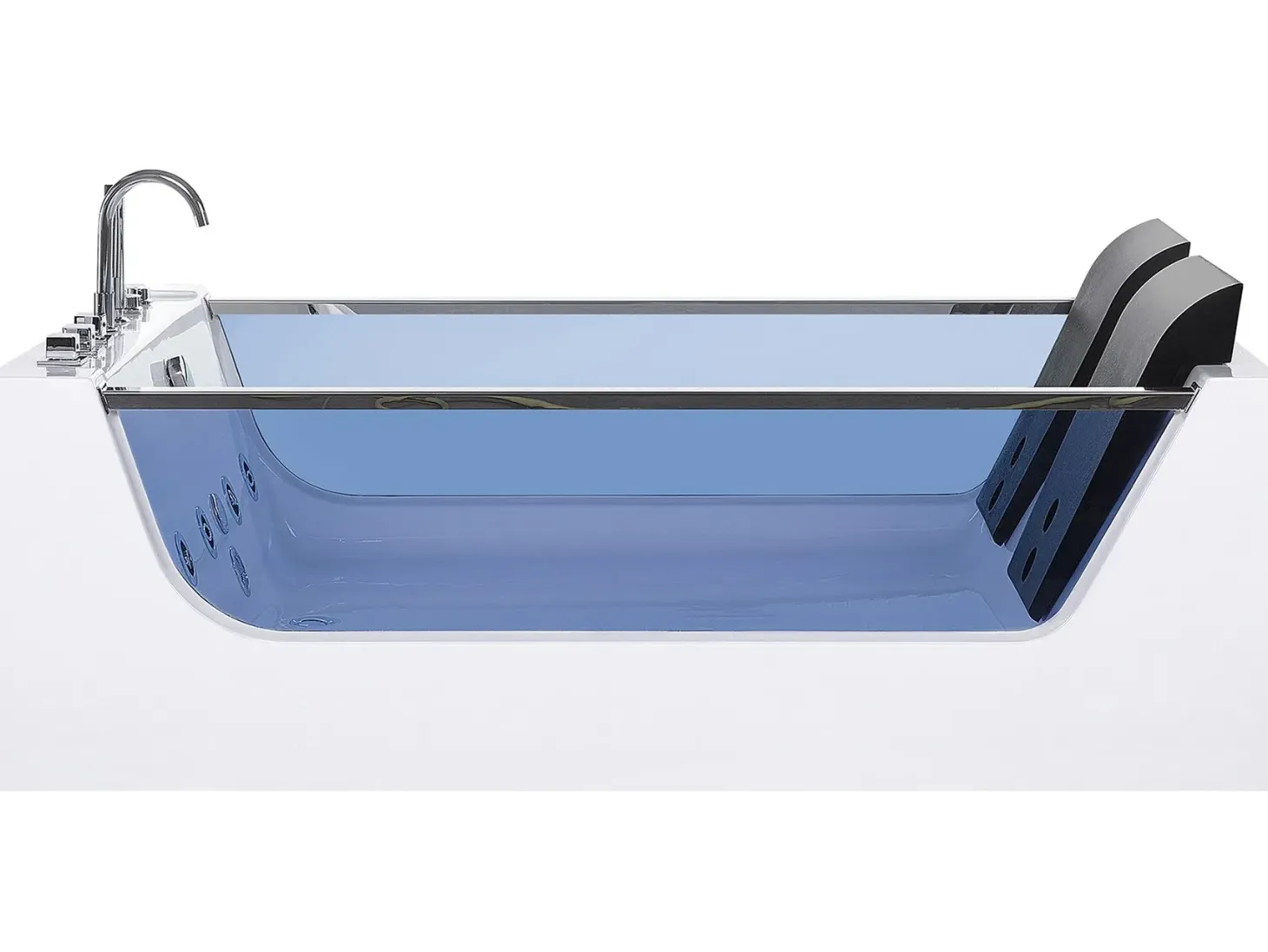 Hjørne-boblebad med LED CURACAO 180 x 120 cm Hvid