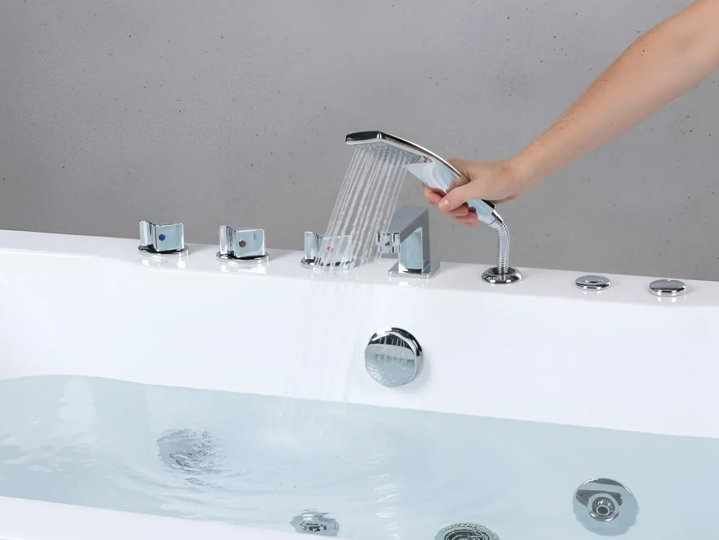 Hjørne-boblebad med LED HAWES 180 x 90 cm Hvid