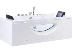 Hjørne-boblebad med LED HAWES 180 x 90 cm Hvid