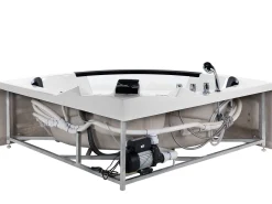 Hjørne-boblebad med LED MARTINICA 214 x 155 cm Hvid