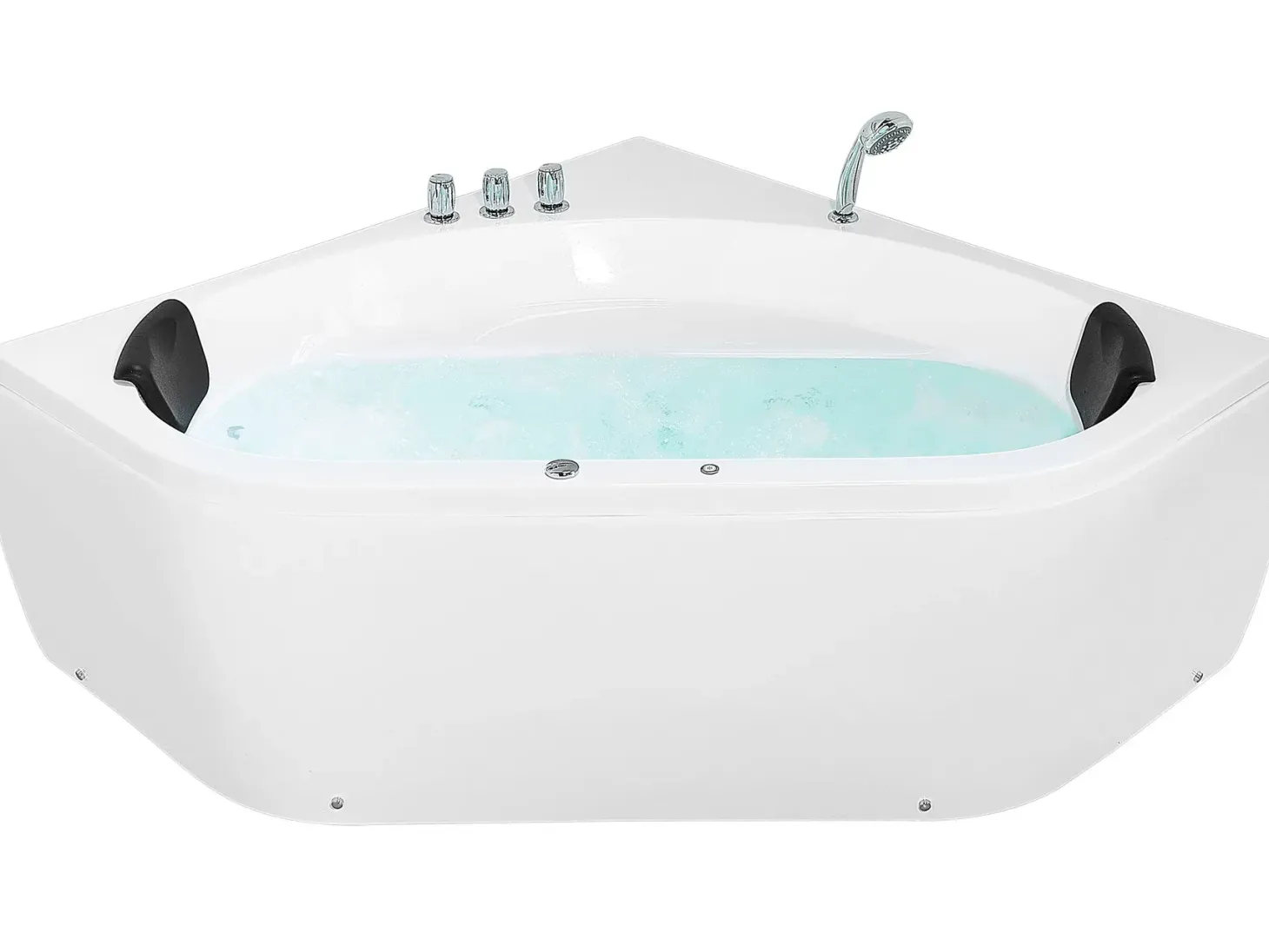 Hjørne-boblebad med LED MEVES 140 x 140 cm Hvid