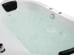 Hjørne-boblebad med LED MEVES 140 x 140 cm Hvid