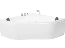 Hjørne-boblebad med LED MEVES 140 x 140 cm Hvid