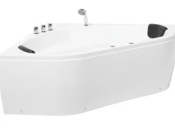 Hjørne-boblebad med LED MEVES 140 x 140 cm Hvid