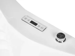 Hjørne-boblebad med LED MONACO Med indbygget Bluetooth-højttaler 210 x 145 cm Hvid