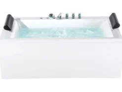 Hjørne-boblebad med LED MONTEGO 172 x 83 cm Hvid