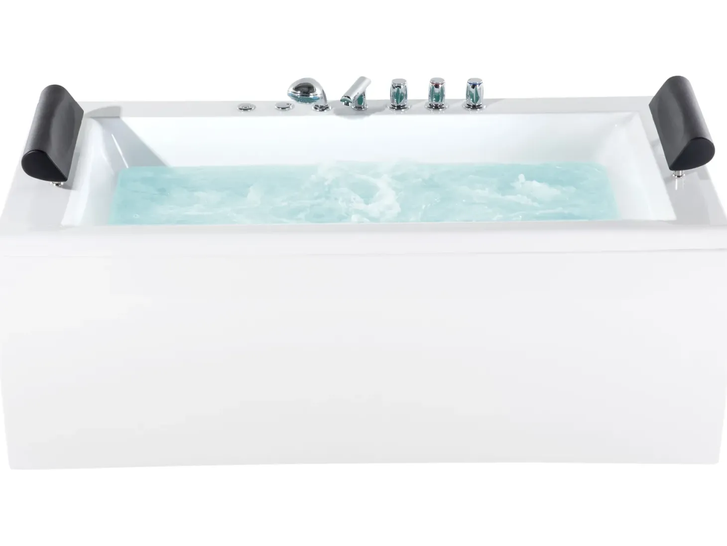 Hjørne-boblebad med LED MONTEGO 172 x 83 cm Hvid