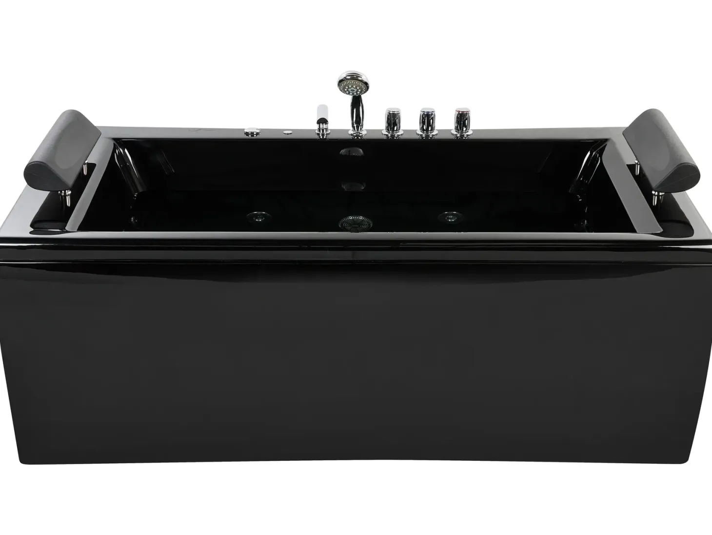 Hjørne-boblebad med LED MONTEGO 172 x 83 cm Sort