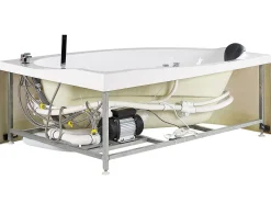 Hjørne-boblebad med LED NEIVA Venstrevendt 150 x 100 cm Hvid