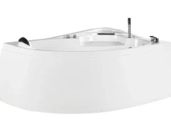 Hjørne-boblebad med LED NEIVA Venstrevendt 150 x 100 cm Hvid