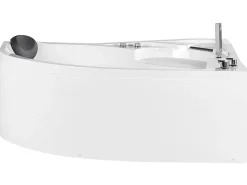 Hjørne-boblebad med LED NEIVA Venstrevendt 150 x 100 cm Hvid