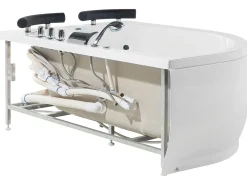 Hjørne-boblebad med LED PARADISO Venstrevendt 158 x 113 cm Hvid