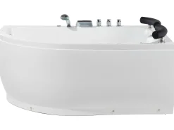 Hjørne-boblebad med LED PARADISO Venstrevendt 158 x 113 cm Hvid