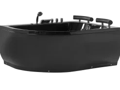Hjørne-boblebad med LED PARADISO Venstrevendt 158 x 113 cm Sort
