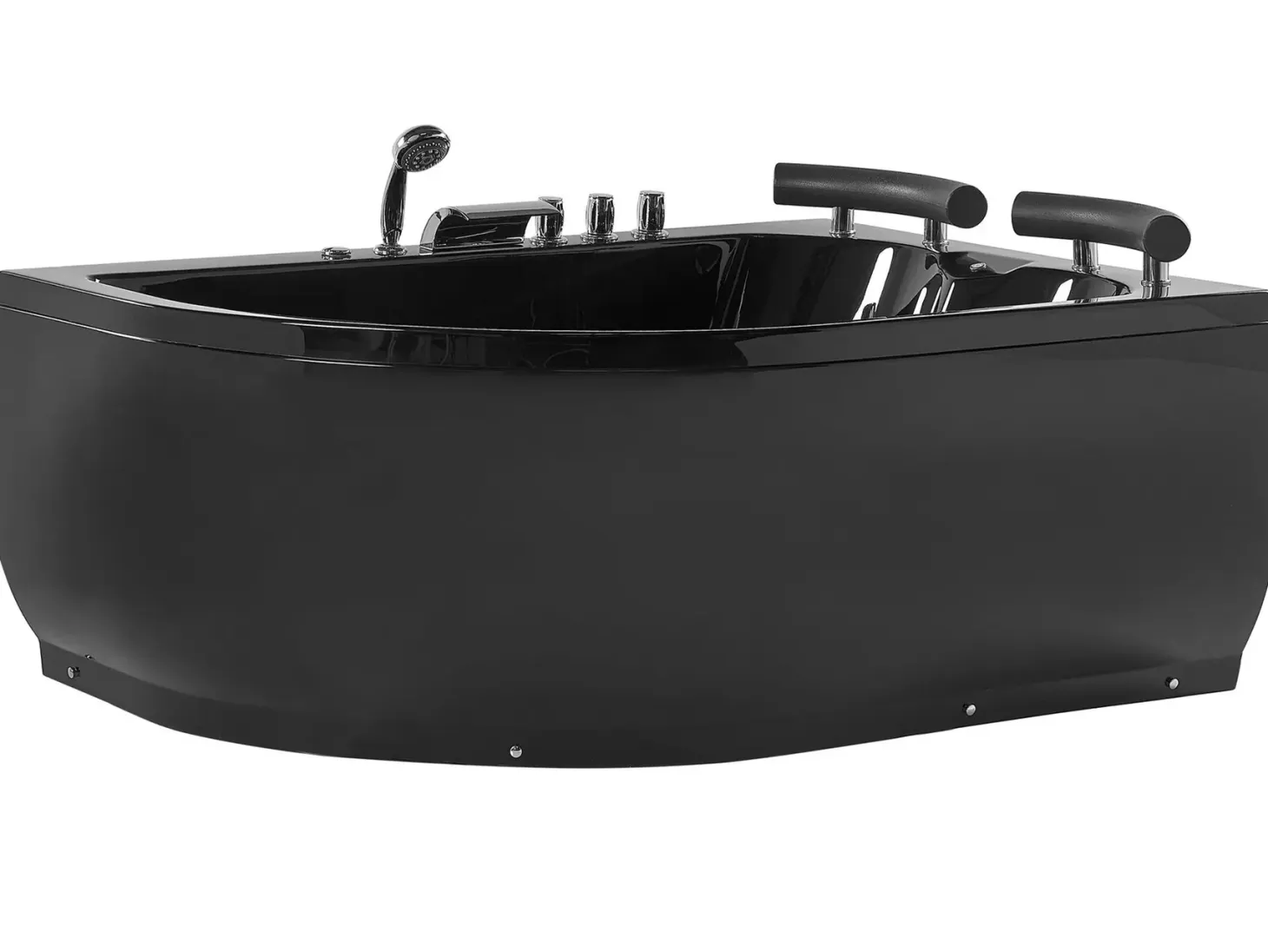 Hjørne-boblebad med LED PARADISO Venstrevendt 158 x 113 cm Sort
