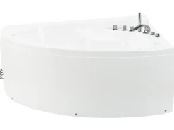 Hjørne-boblebad med LED PELICAN 206 x 165 cm Hvid