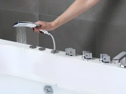 Hjørne-boblebad med LED POZUELOS 170 x 90 cm Hvid
