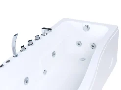 Hjørne-boblebad med LED POZUELOS 170 x 90 cm Hvid