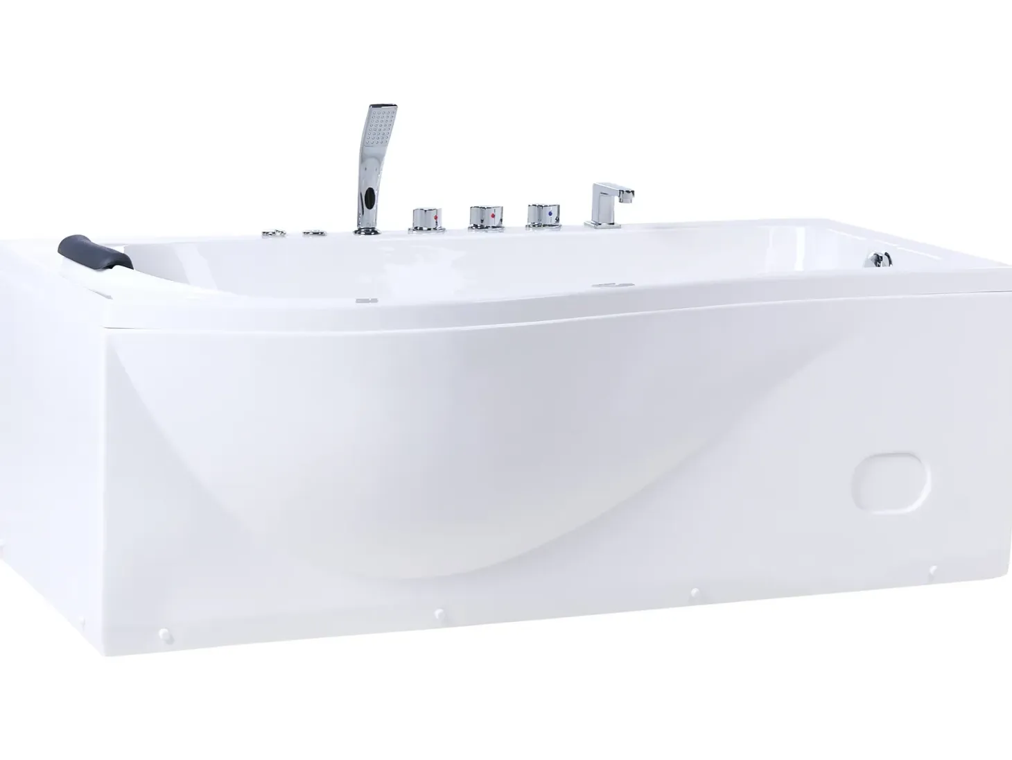 Hjørne-boblebad med LED POZUELOS 170 x 90 cm Hvid