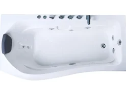 Hjørne-boblebad med LED POZUELOS 170 x 90 cm Hvid