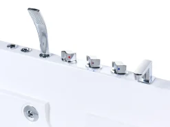 Hjørne-boblebad med LED POZUELOS 170 x 90 cm Hvid