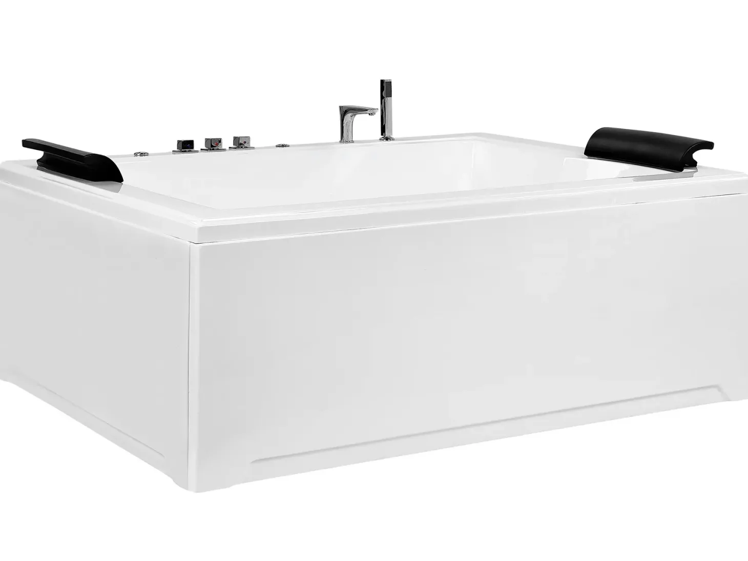 Hjørne-boblebad med LED SALAMANCA 183 x 142 cm Hvid