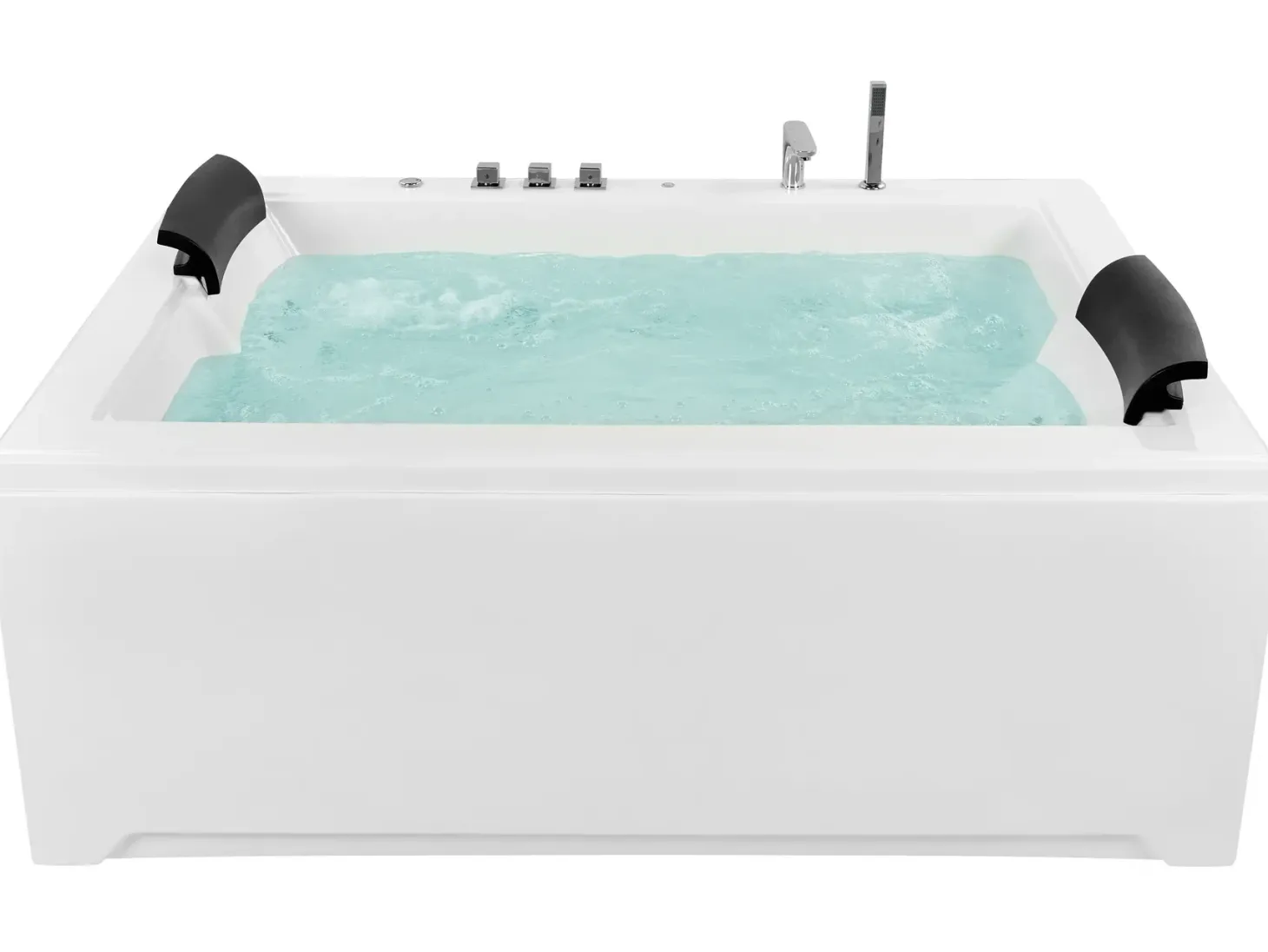 Hjørne-boblebad med LED SALAMANCA 183 x 142 cm Hvid