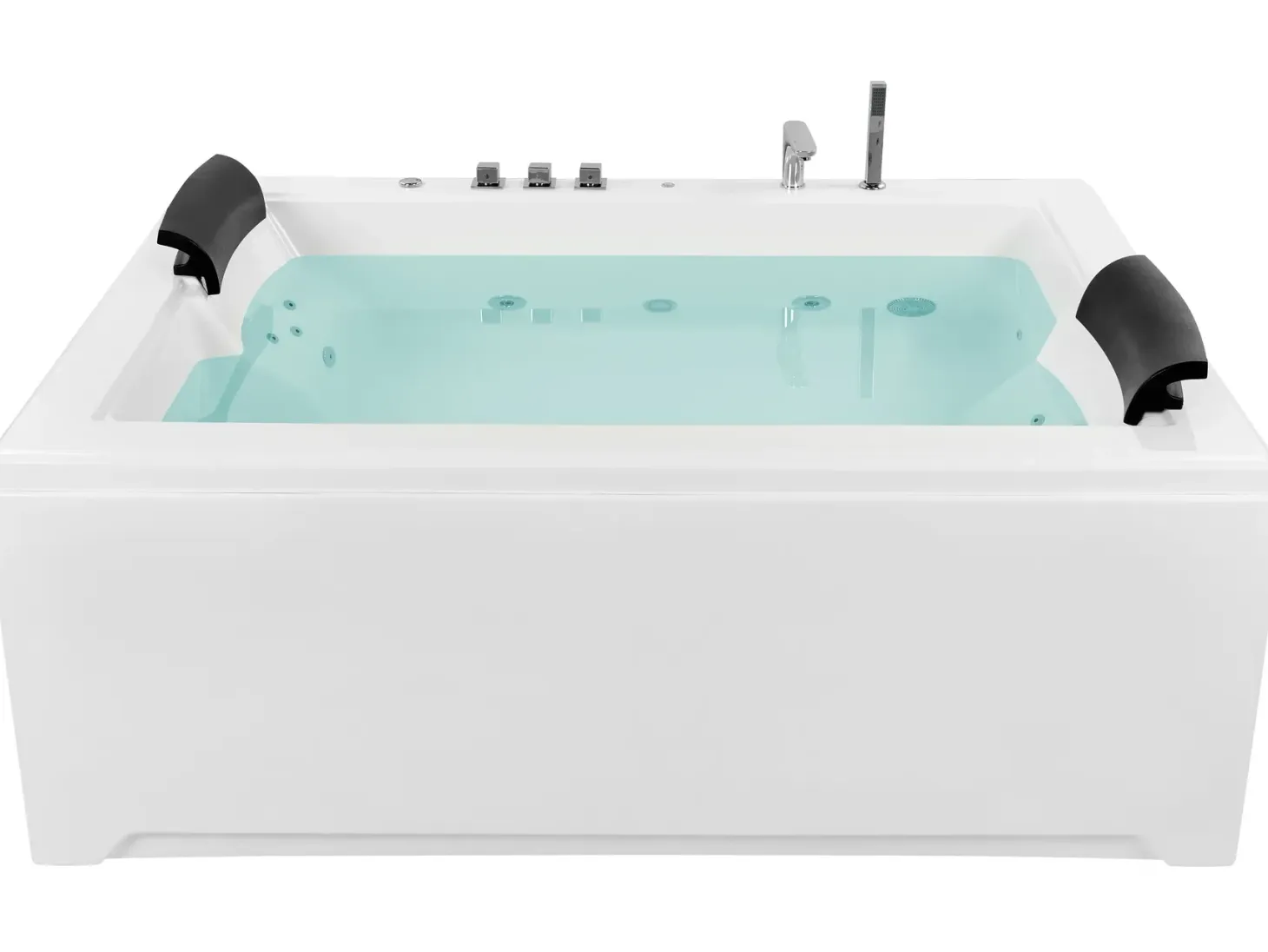 Hjørne-boblebad med LED SALAMANCA 183 x 142 cm Hvid
