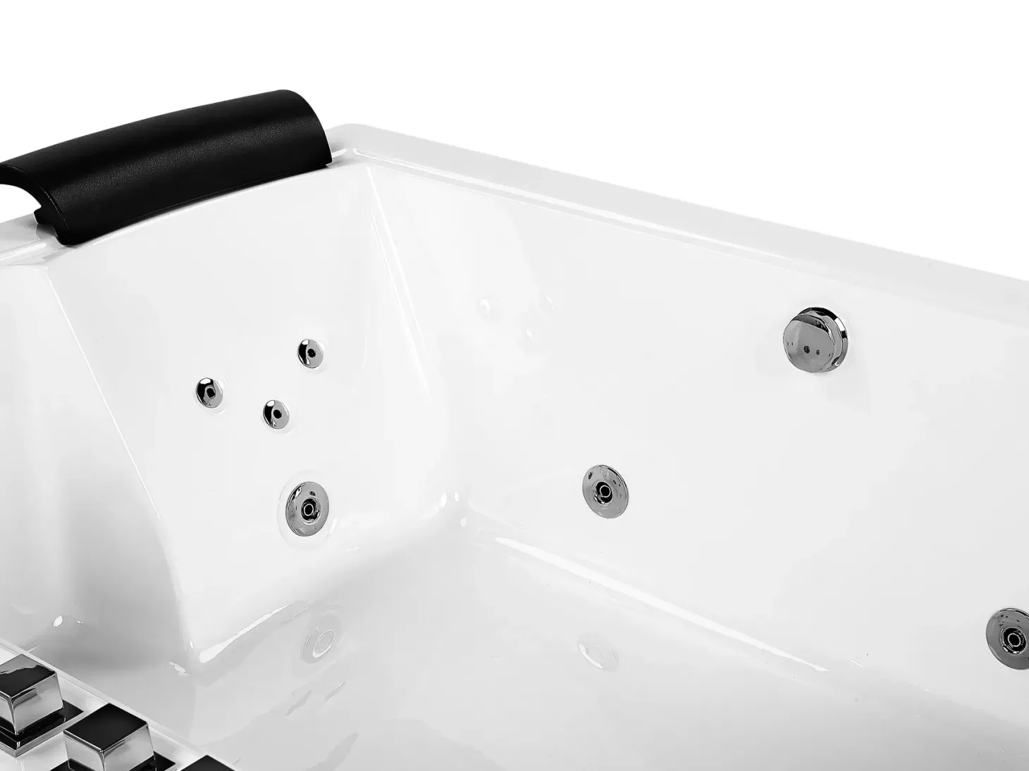 Hjørne-boblebad med LED SALAMANCA 183 x 142 cm Hvid