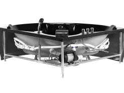 Hjørne-boblebad med LED SENADO 205 x 150 cm Sort