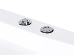 Hjørne-boblebad med LED TAMULA 148 x 66 cm Hvid