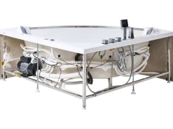 Hjørne-boblebad med LED TAMULA 148 x 66 cm Hvid
