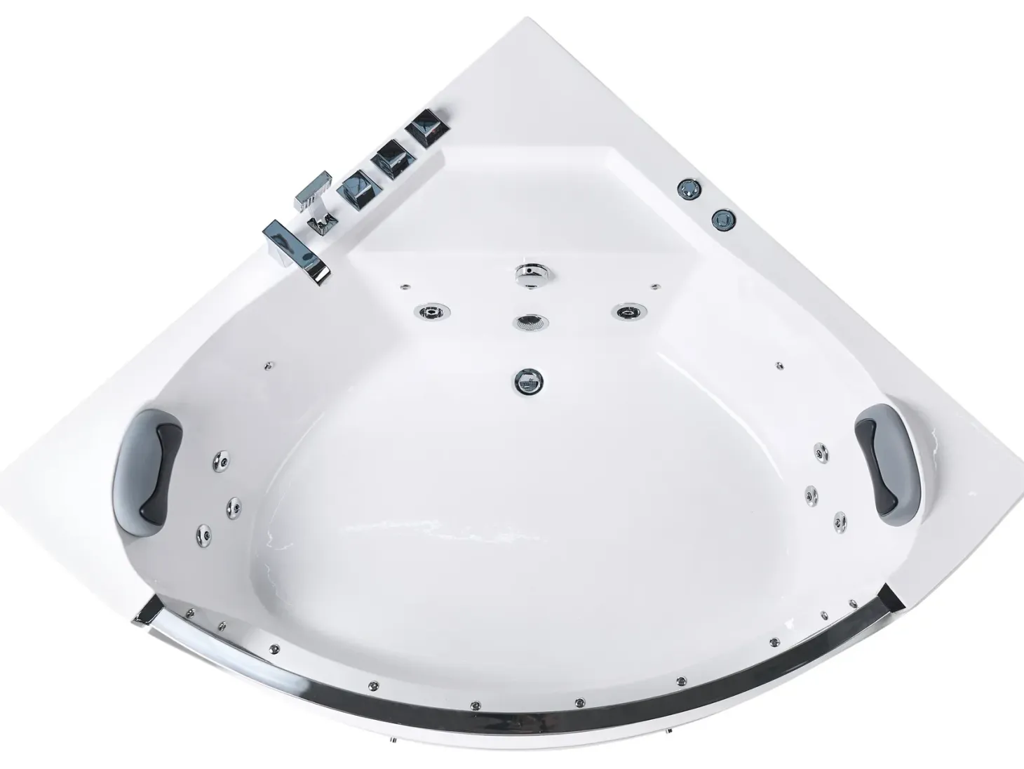 Hjørne-boblebad med LED TAMULA 148 x 66 cm Hvid