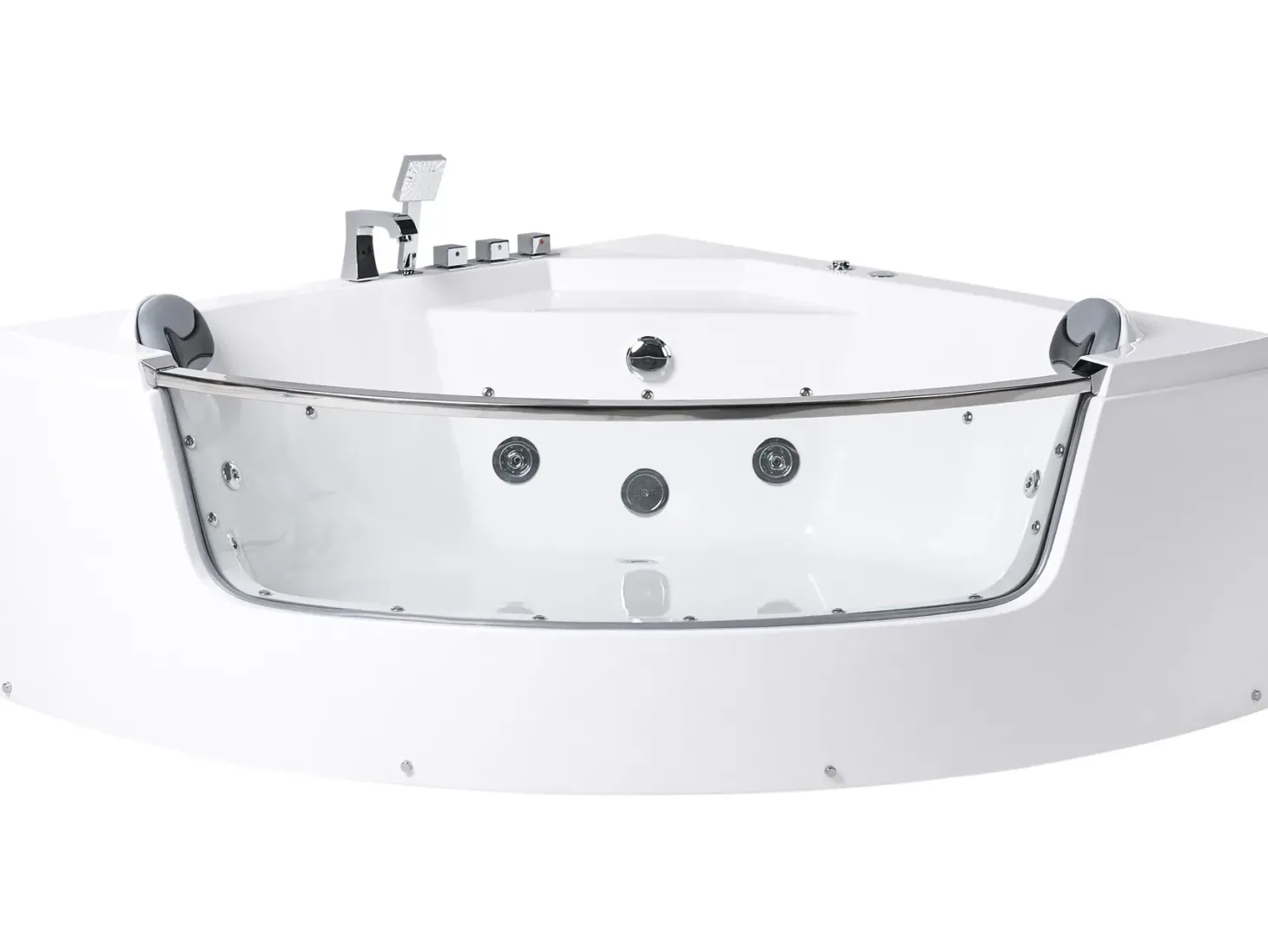 Hjørne-boblebad med LED TAMULA 148 x 66 cm Hvid