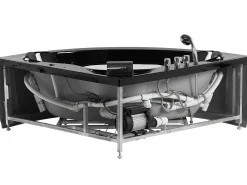 Hjørne-boblebad med LED TOCOA 205 x 146 cm Sort