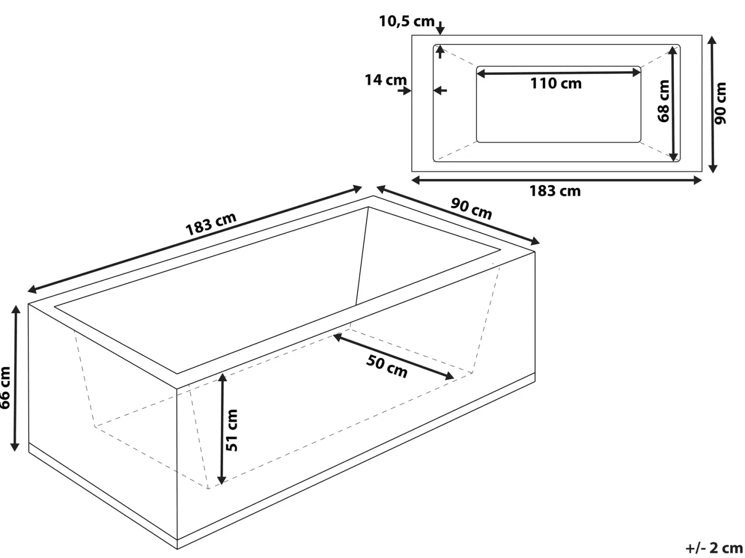 Hjørne-boblebad med LED VARADERO Venstrevendt 183 x 90 cm Hvid