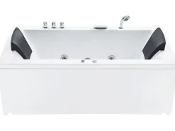 Hjørne-boblebad med LED VARADERO Højrevendt 183 x 90 cm Hvid