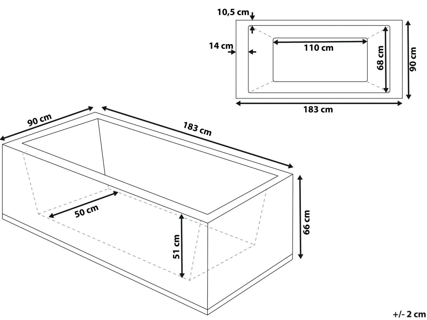 Hjørne-boblebad med LED VARADERO Højrevendt 183 x 90 cm Hvid