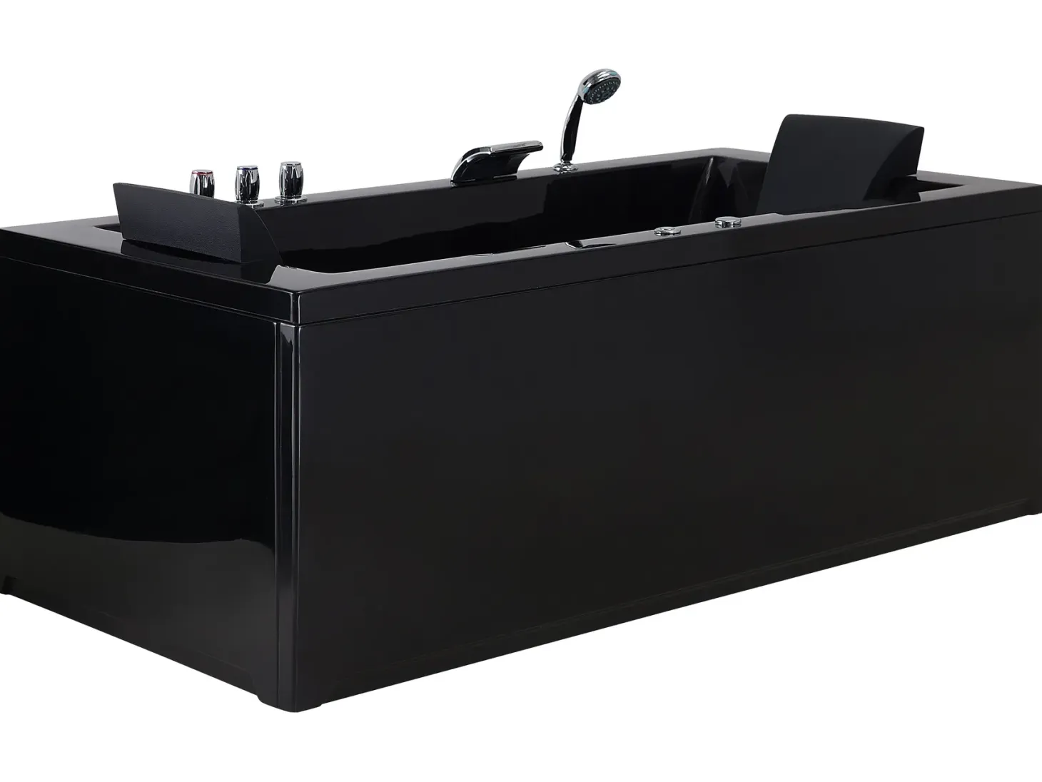 Hjørne-boblebad med LED VARADERO Venstrevendt 183 x 90 cm Sort