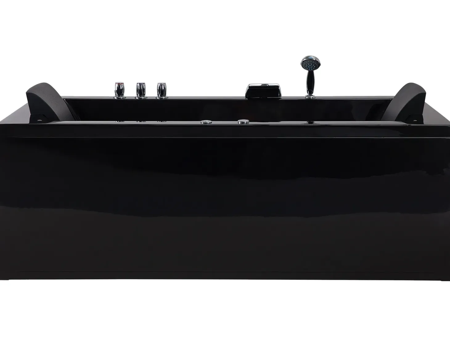 Hjørne-boblebad med LED VARADERO Højrevendt 183 x 90 cm Sort