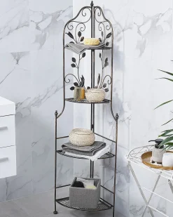 Hjørnereol SIDERNO Metal 158 cm 35 cm Sort