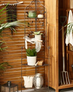 Hjørnereol SIDERNO Metal 158 cm 35 cm Sort