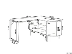 Hjørneskrivebord SOLARI Lysebrun 140 cm 140 cm