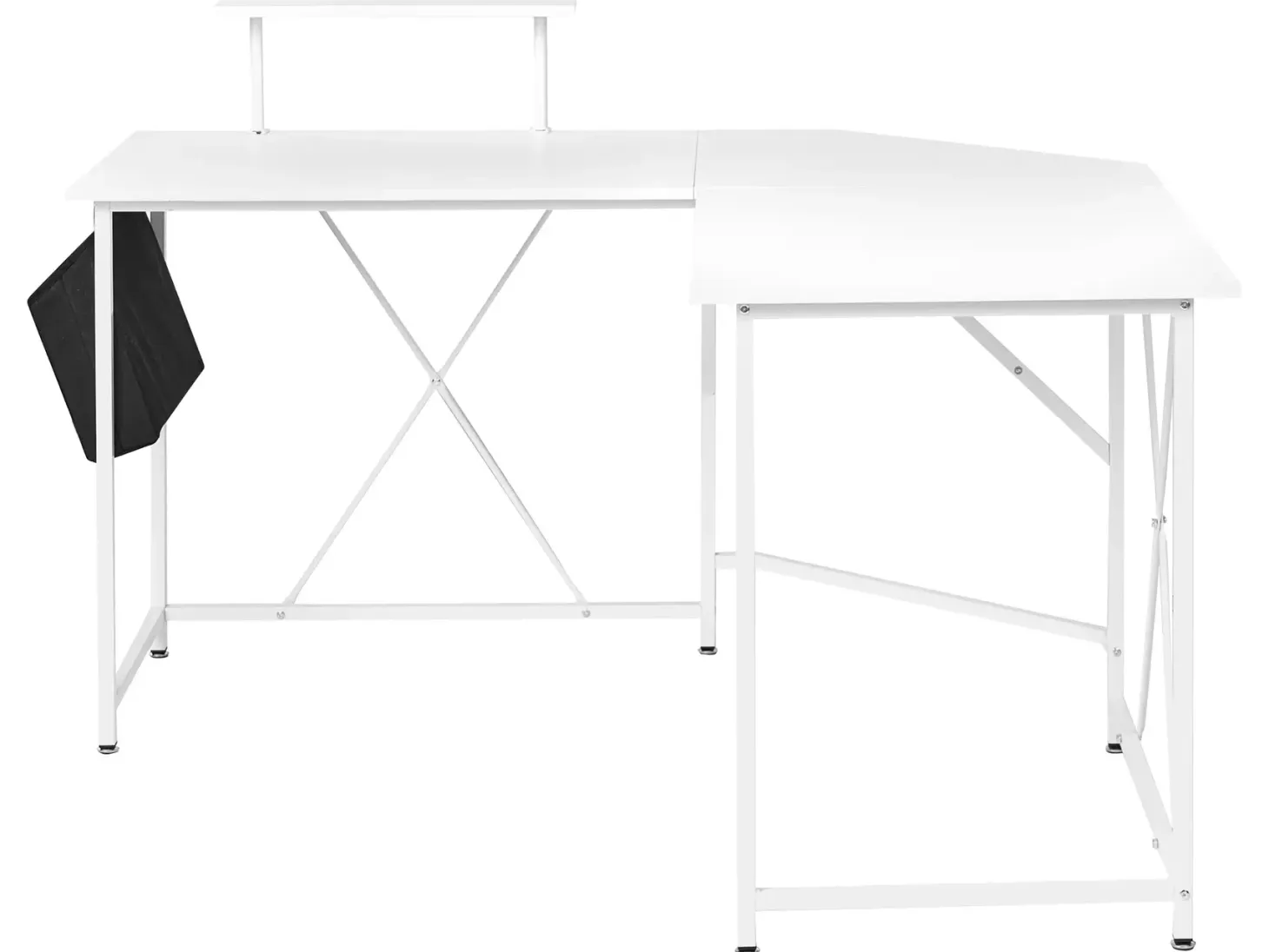 Hjørneskrivebord TACONY Hvid 180 cm 140 cm med opbevaring
