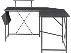 Hjørneskrivebord TACONY Sort 180 cm 140 cm med opbevaring
